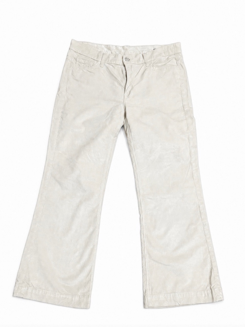 7 For All Mankind Wide Leg Cream Corduroy Pants 31